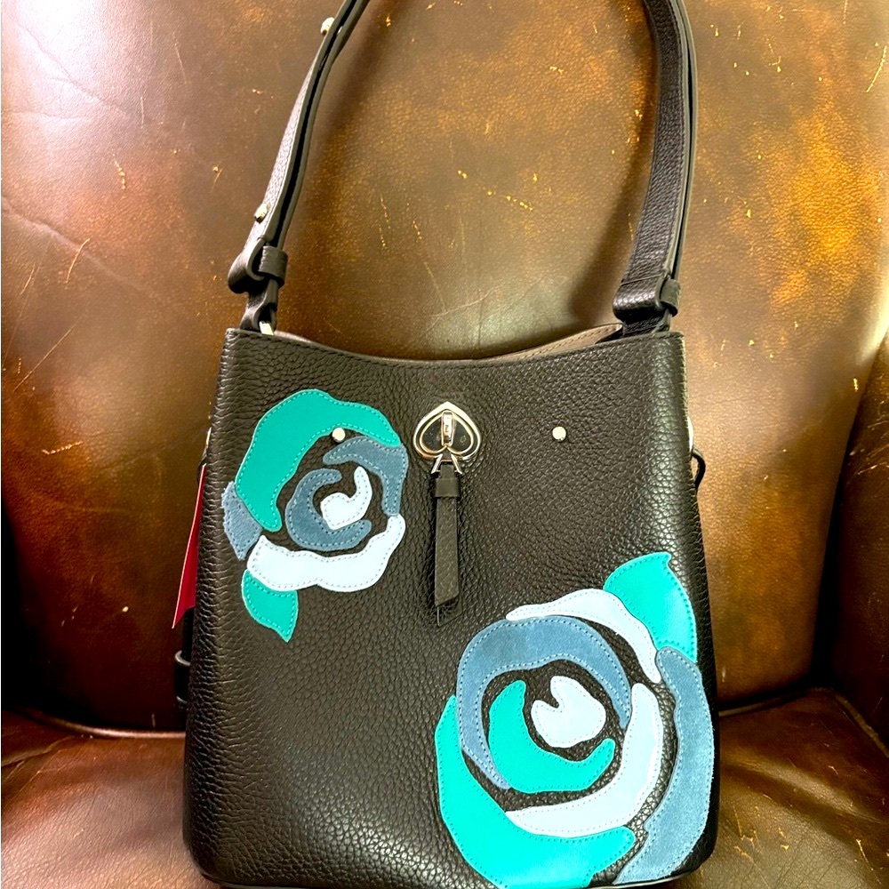 Kate Spade Small Bucket Bag with Marti Floral Appliqué